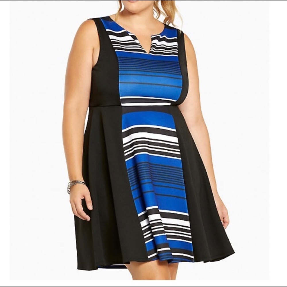 Torrid Striped Scuba Skater Dress